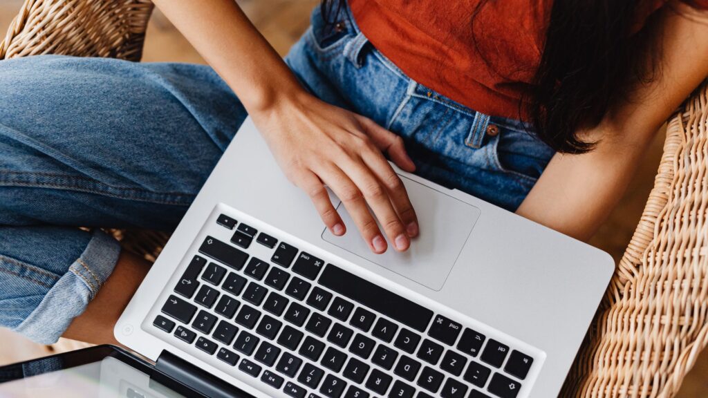 student engaging in teletherapy