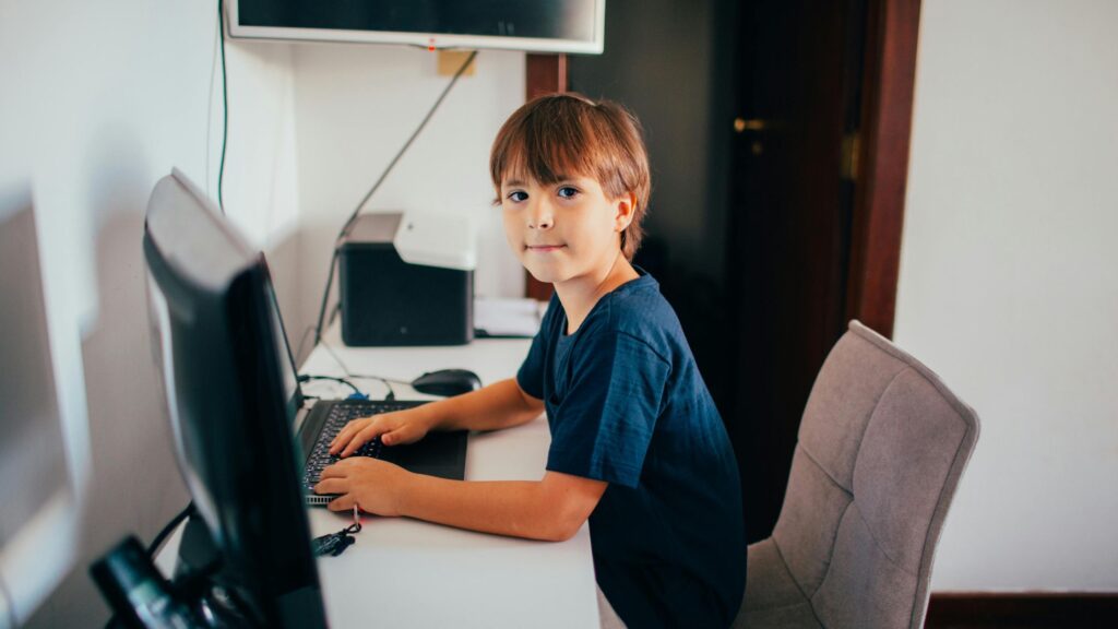 A boy taking Online Speech Therapy ; SoundEd Therapy for Kids