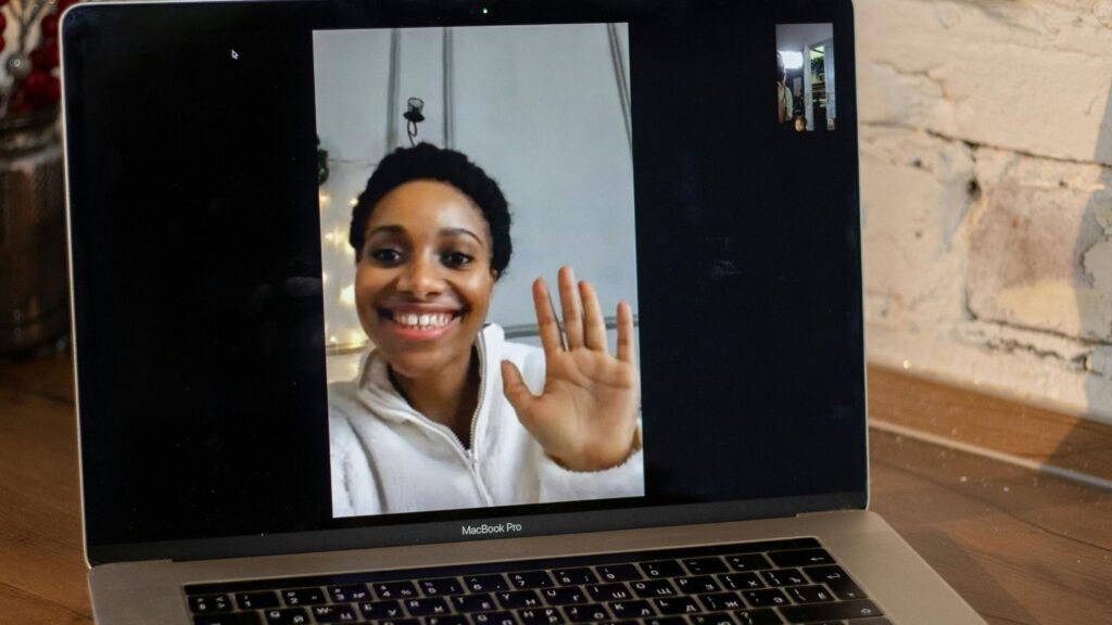 student on a teletherapy call; SoundEd therapy in-person to telehealth services